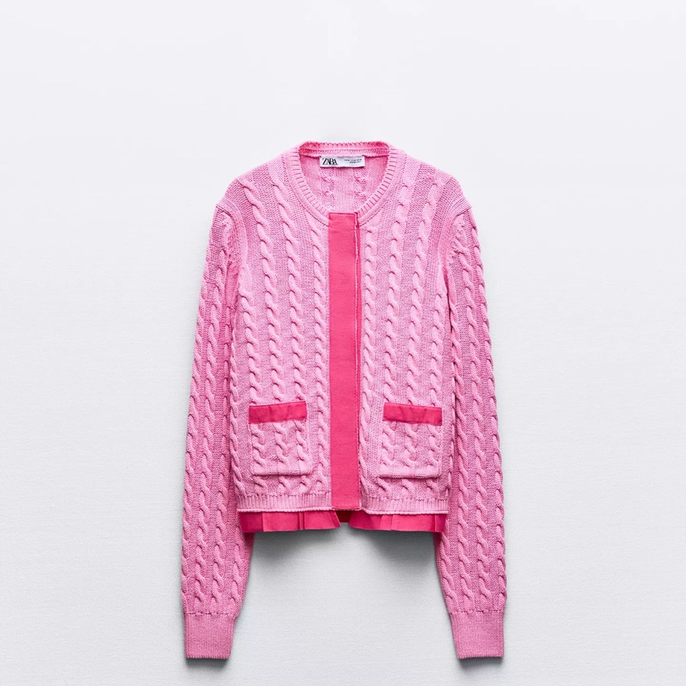 Zara Pink Cable Knit Sweater